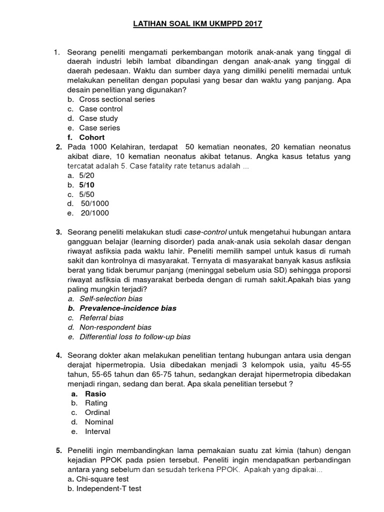 Latihan Soal Ikm Ukmppd 2017