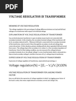 Voltage Regulation in Transformer