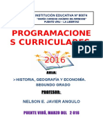 Programación de Historia y Geografía 2016 Con Rutas - Puente Virú