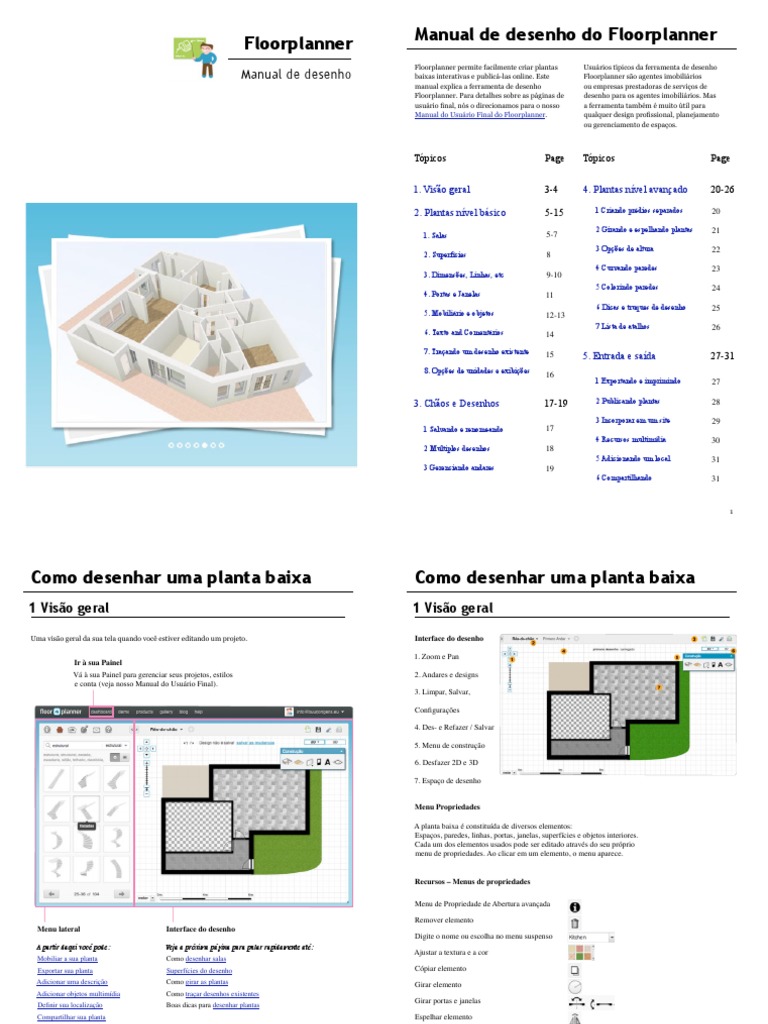 Manual de Uso do Floorplanner | PDF | Desenho | Janela (informática)