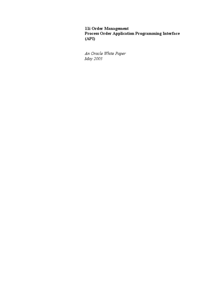 Process Order Api Pdf Application Programming Interface Pl Sql