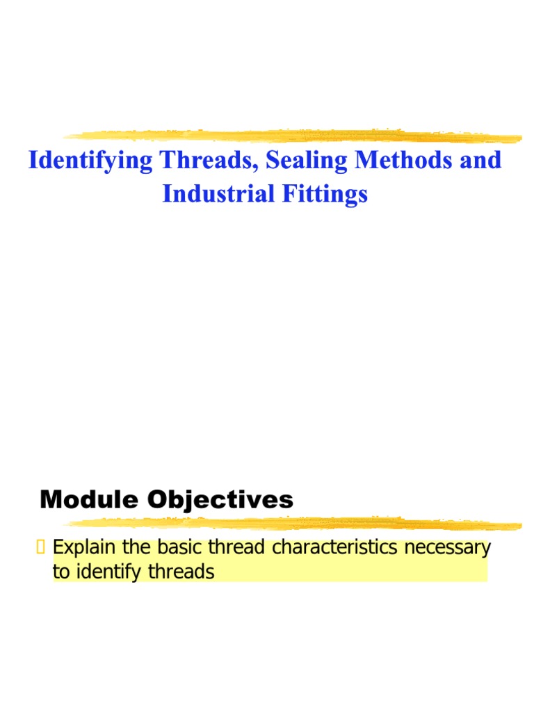 Threads and Sealing Methods PDF Metalworking Mechanical Engineering
