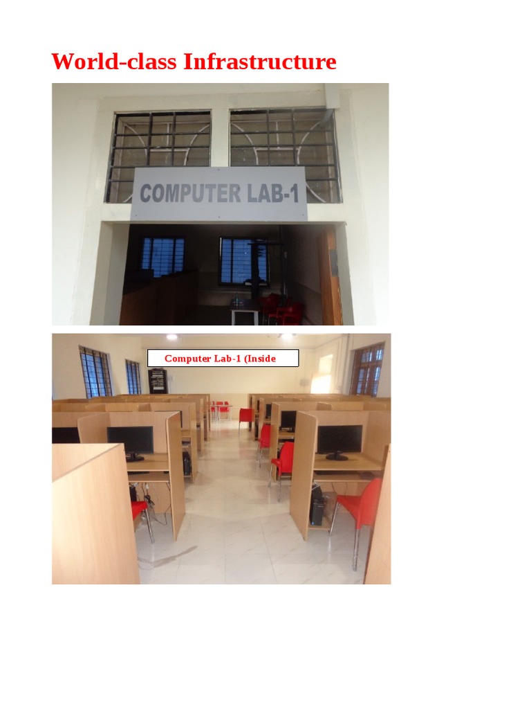 World-Class Infrastructure: Computer Lab-1 (Inside | PDF