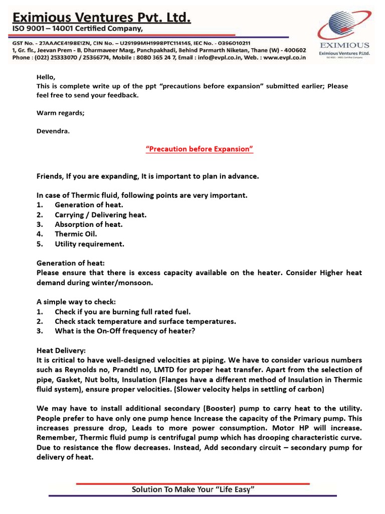 Precautions Before Expansion PDF Pump Filtration