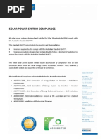 Download Compliance to Australian Standards by SolarShop Australia SN37010105 doc pdf