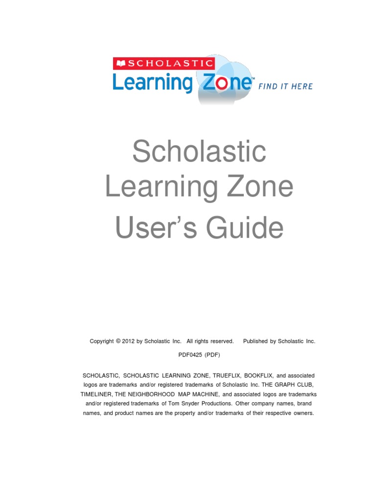 Scholastic Learning Zone Quick Start Guide 20150423 Login Computer