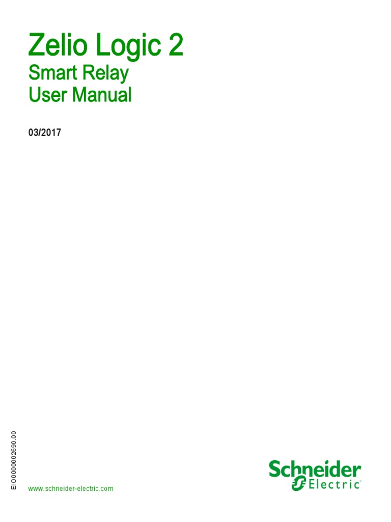 Zelio Logic 2 Smart Relay User Manual PDF Safety Automation