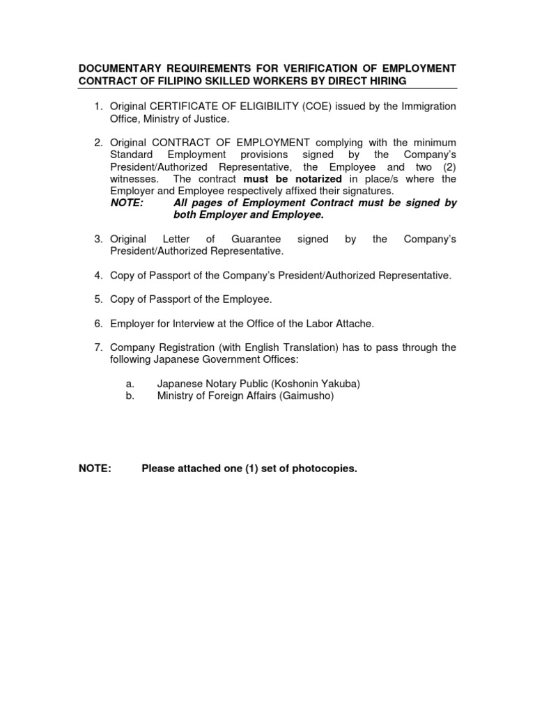 Hiring Workers (DirectHire) Notary Public Employment