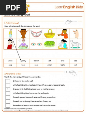 Short Stories Little Red Riding Hood Worksheet Pdf Little Red Riding Hood