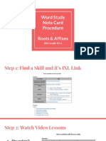 Word Study Note Card Procedure - Roots and Affixes