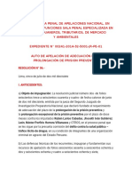 S2PNA resuelve apelación de adecuación de prisión preventiva