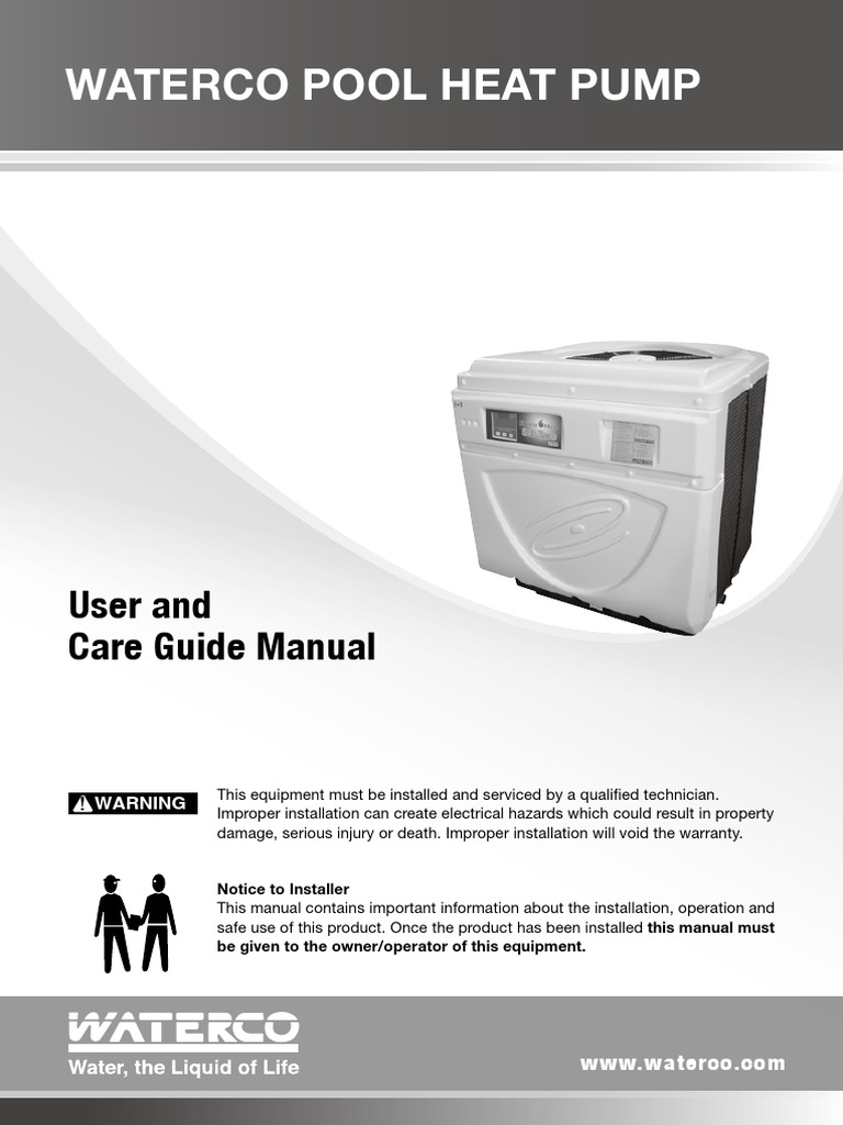 Electroheat Heatpump Manual Heat Pump Swimming Pool