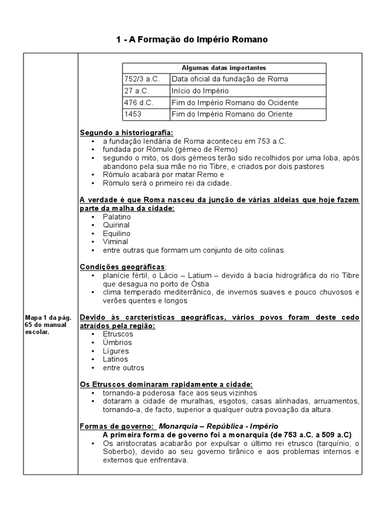 Formação do Império Romano | PDF | Roma | Império Romano