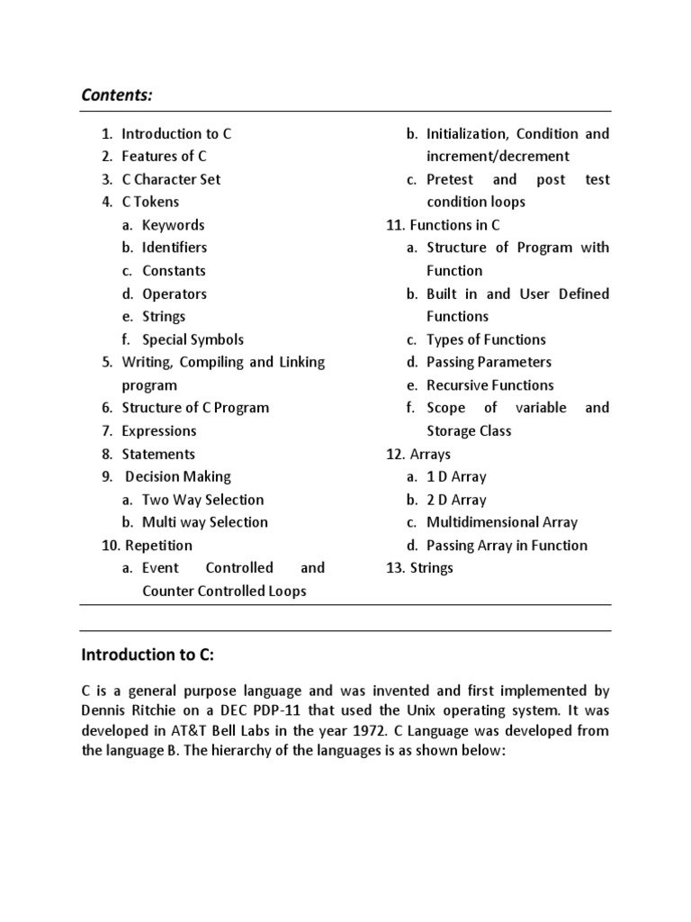 C Programming Notes | PDF | C (Programming Language) | Parameter ...
