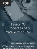Properties of a Well-written Text