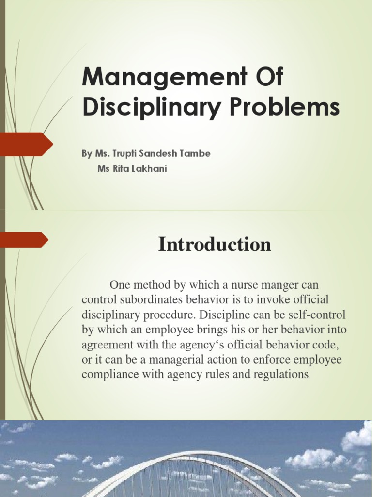 Managing Disciplinary Problems in Nursing | PDF | Punishments | Self ...