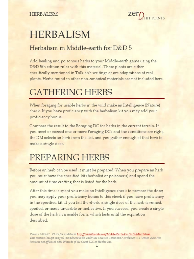 Herbalism Gathering Herbs PDF Herbalism Creative Commons License