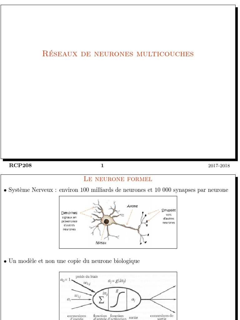 Introduction aux réseaux de neurones | PDF | Réseau de neurones ...