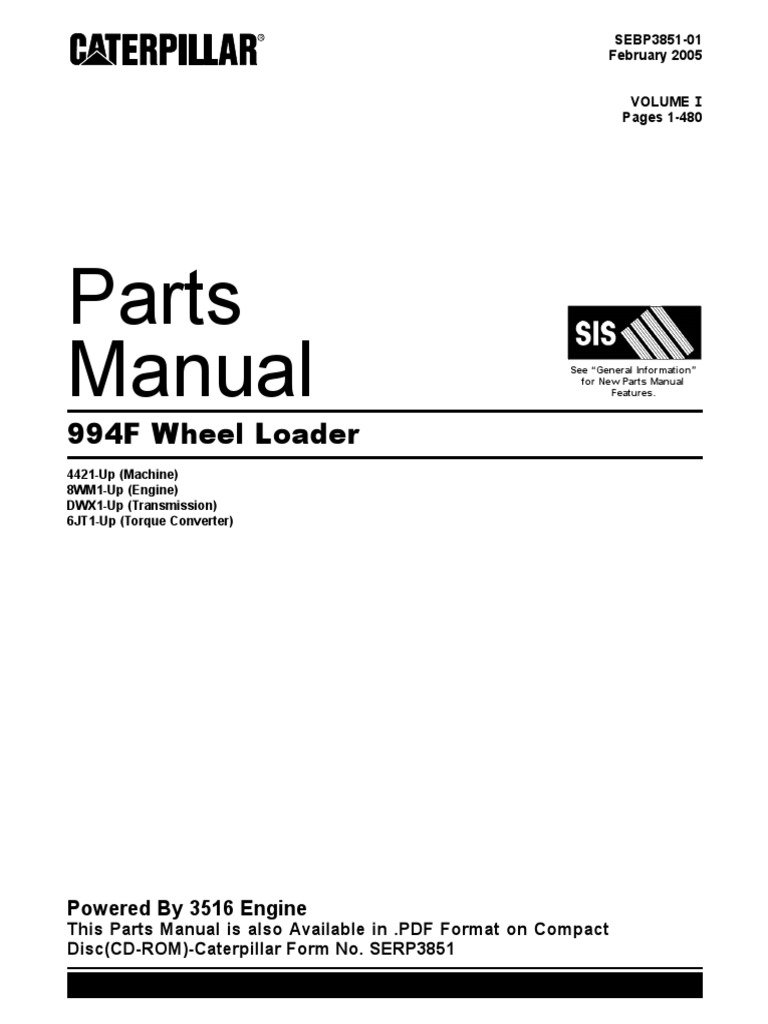 manual de partes caterpillar 994 f pdf pompe machines rotatives