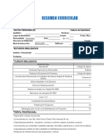 Resumen curricular con experiencia en gestión de proyectos