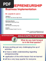 Entrepreneurship (Business Implementation - Expectations) - Week 2