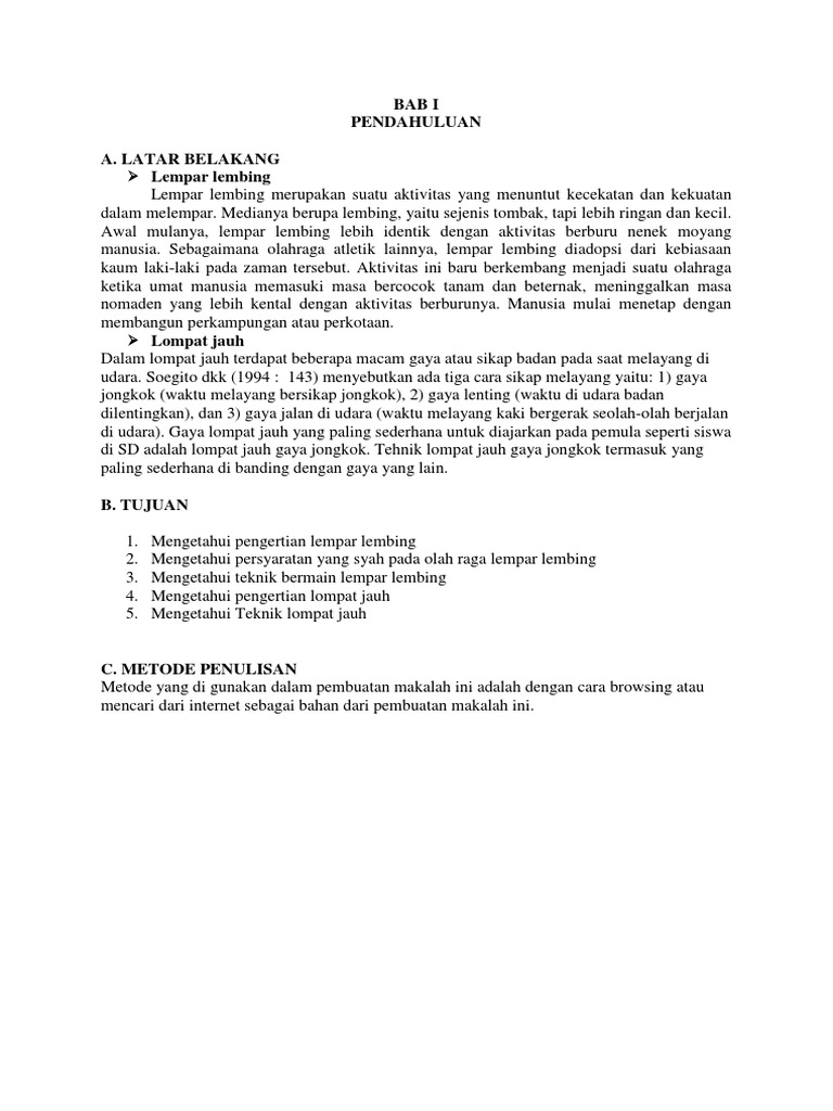 Makalah Lempar Lrmbing Dan Lompat Jauh