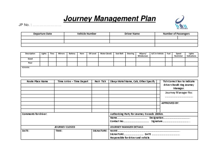 Journey Management Plan Template | PDF | Transportation Engineering ...
