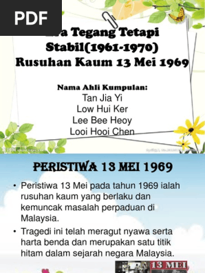 Era Tegang Tetapi Stabil1961 1970 Rusuhan Kaum Peristiwa 13 Mei  PDF