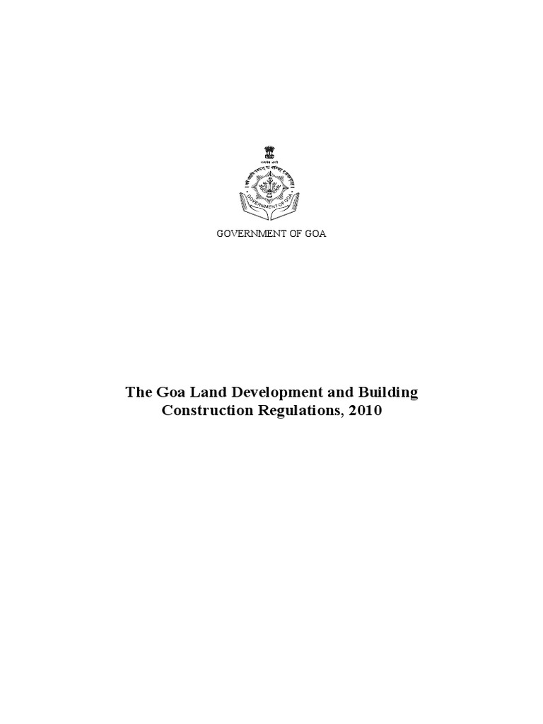 The Goa Land Development and Building Construction Regulations 2010 PDF