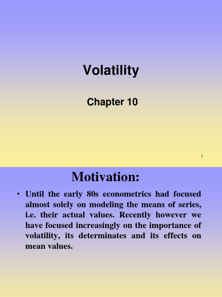 Lecture On Volatility Pdf Volatility Finance Variance
