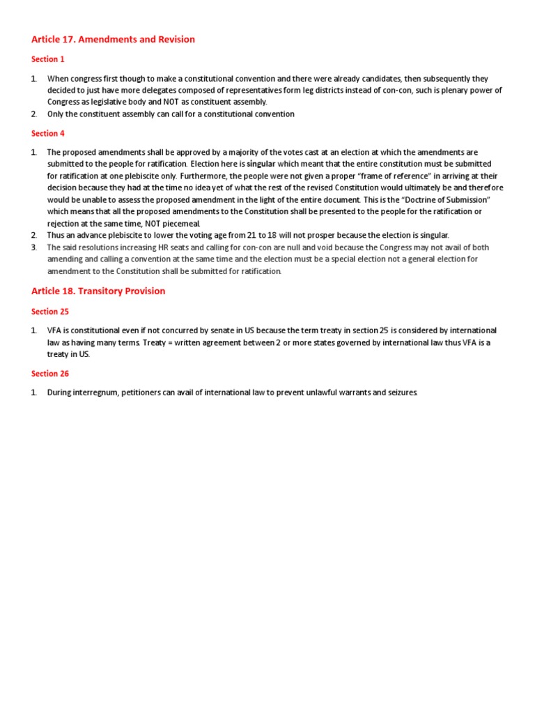 Constitutional Amendments and Provisions | PDF | Social Science | Law