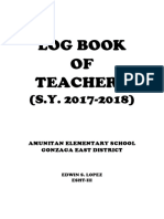 Log Book OF Teachers: Amunitan Elementary School Gonzaga East District