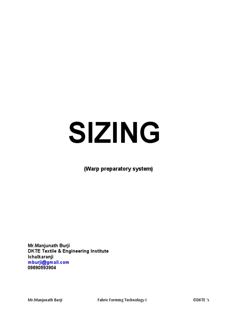 Sizing Basics Weaving Loom
