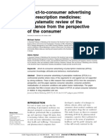 Direct-To-Consumer Advertising of Prescription Medicines: A Systematic Review of The Evidence From The Perspective of The Consumer