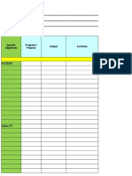 Output Activities Specific Objectives Programs/ Projects