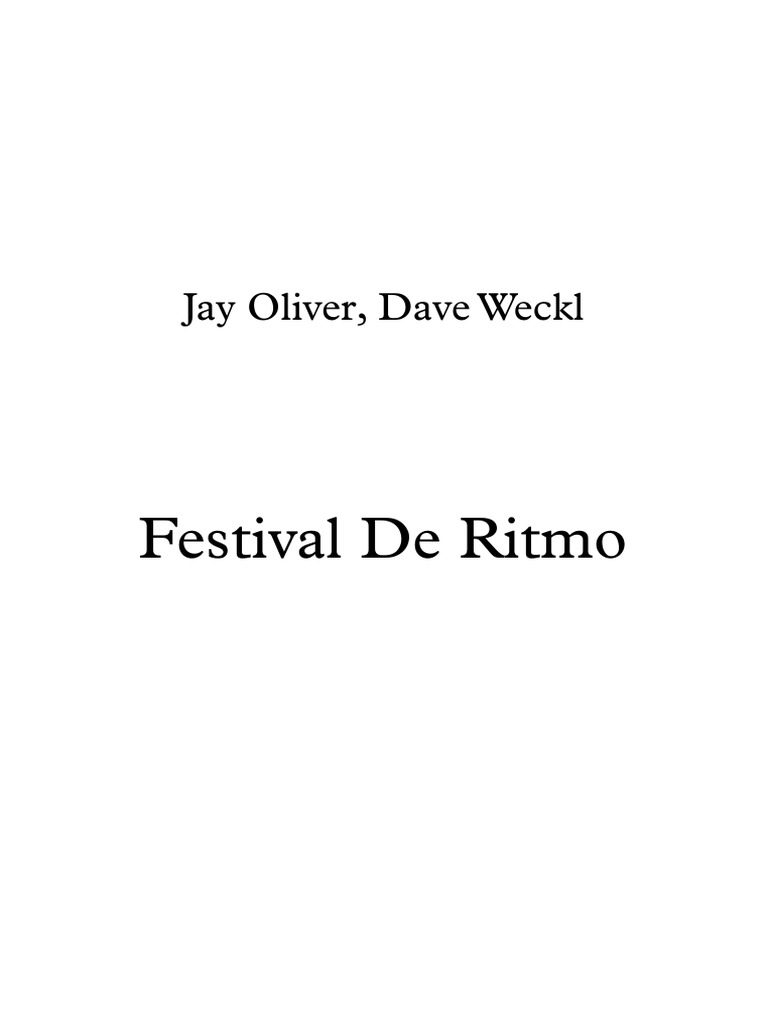 Festival De Ritmo Drum Score