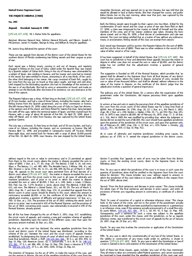 The Paquete Habana PDF Virginia Circuit Court Appeal