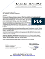 Surat Pemberitahuan Beasiswa Universitas Tembusan - Lengkap PDF
