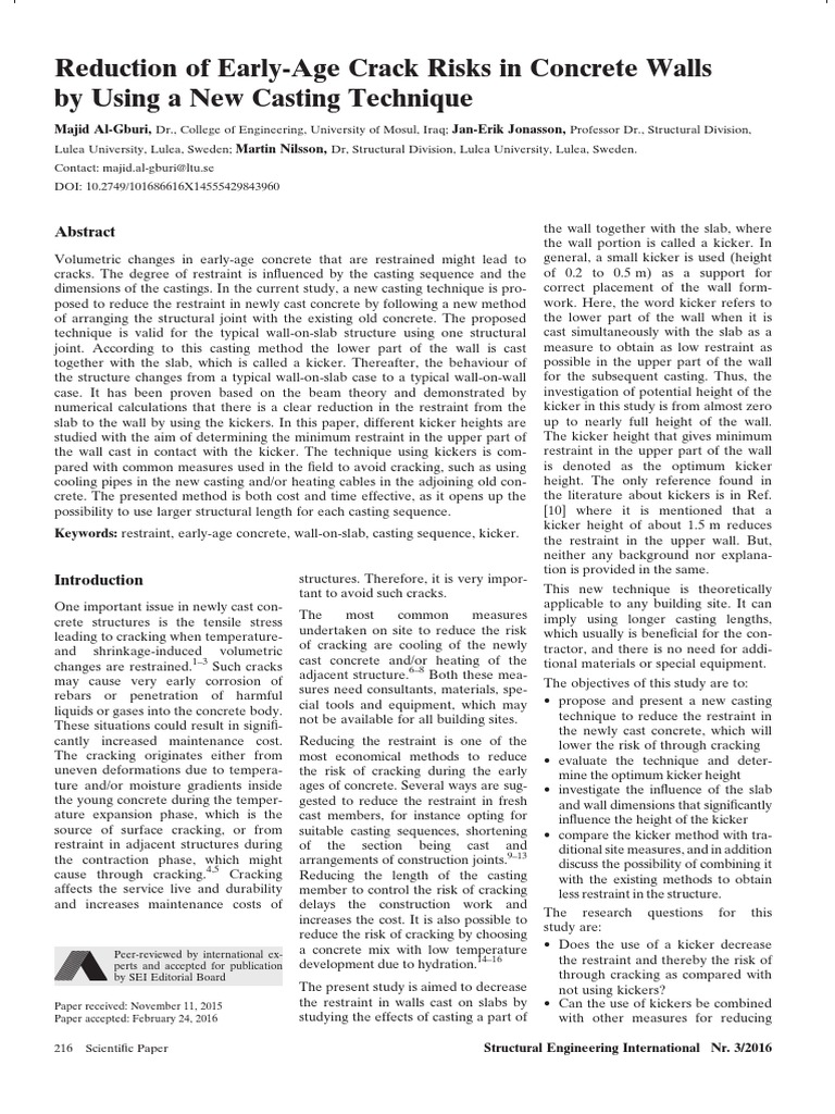Reduction of Early-Age Crack Risks in Concrete Walls by Using A New ...