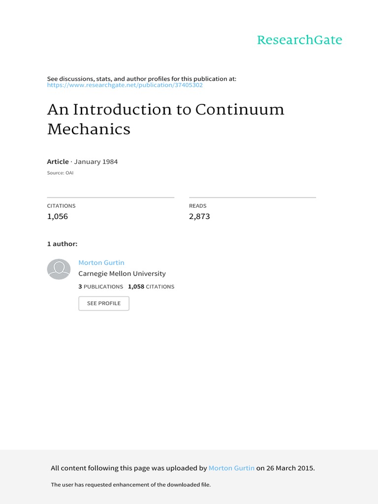 An Introduction To Continuum Mechanics | PDF | Politics | Technology ...