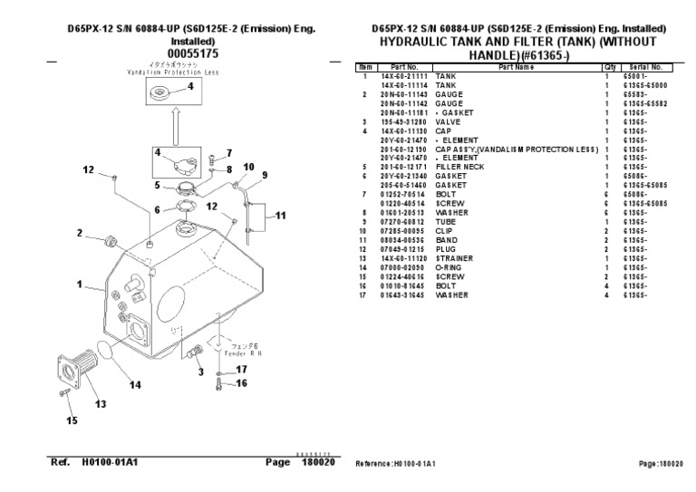 Hydraulic Tank Parts List | PDF | Hydraulics | Gas Technologies