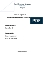 Project Report On Business Management & Organization System: Student Declaration