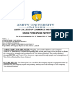 Amity College of Commerce and Finance: Weekly Progress Report
