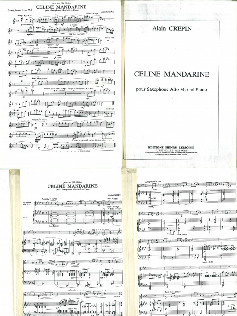 Celine Mandarine. Alain Crepin. (Saxo y Piano) PDF