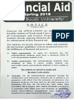 Financial Aid- Notice Spring 2018