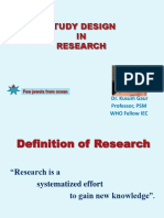 Study Design IN Research: Dr. Kusum Gaur Professor, PSM WHO Fellow IEC
