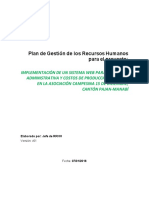 Plantilla Plan de Gestion de Los Recursos Humanos