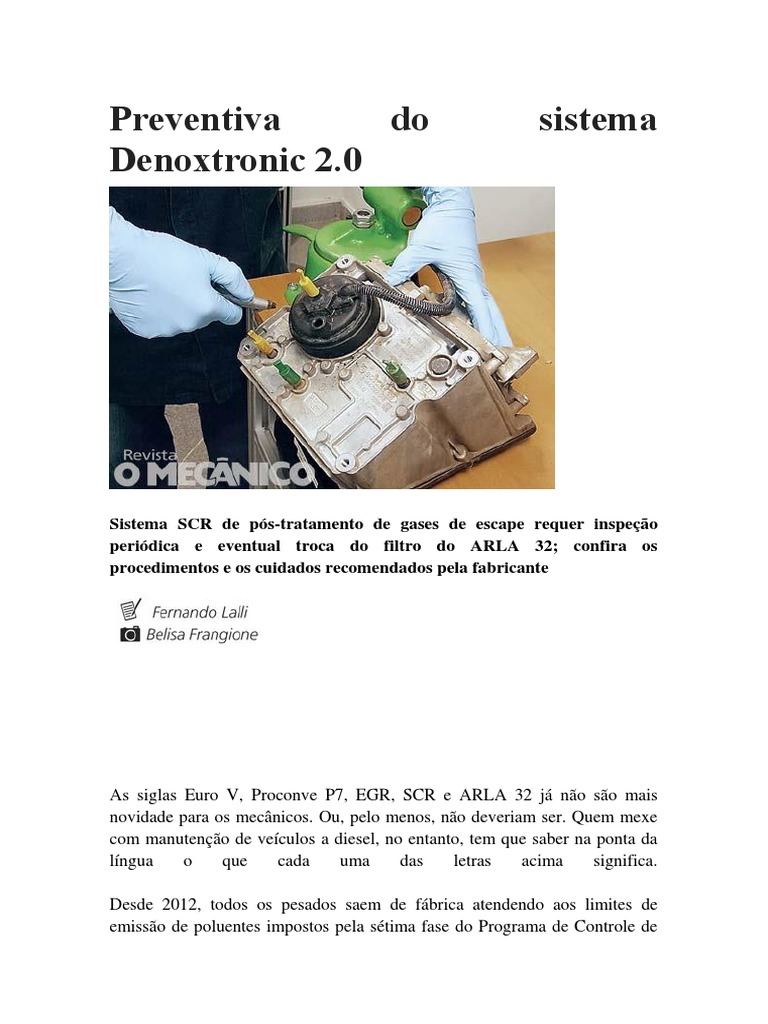 Manutenção do Sistema Denoxtronic 2.0 SCR | PDF | Motores | Turbocompressor
