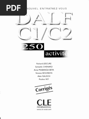 Corrige Dalf C1 C2 Pdf Travail Affaires