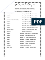 Guided Treasures Children School 1 TERM 2017/2018 CALENDAR: TH TH